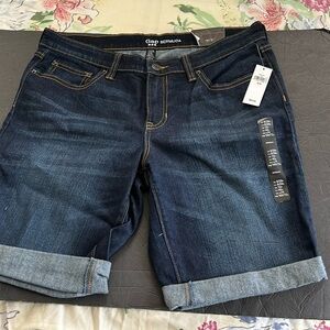GAP Dark Blue Rolled Cuff Denim Bermuda Shorts